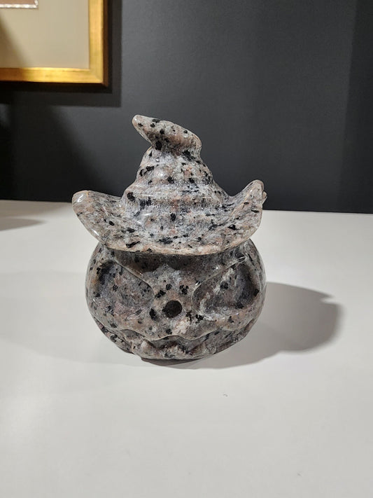 Yooperlite Witch Pumpkin | Spooky Crystals | Large Halloween Carving | Witchy Vibes Crystal | UV Reactive | Only One Available!