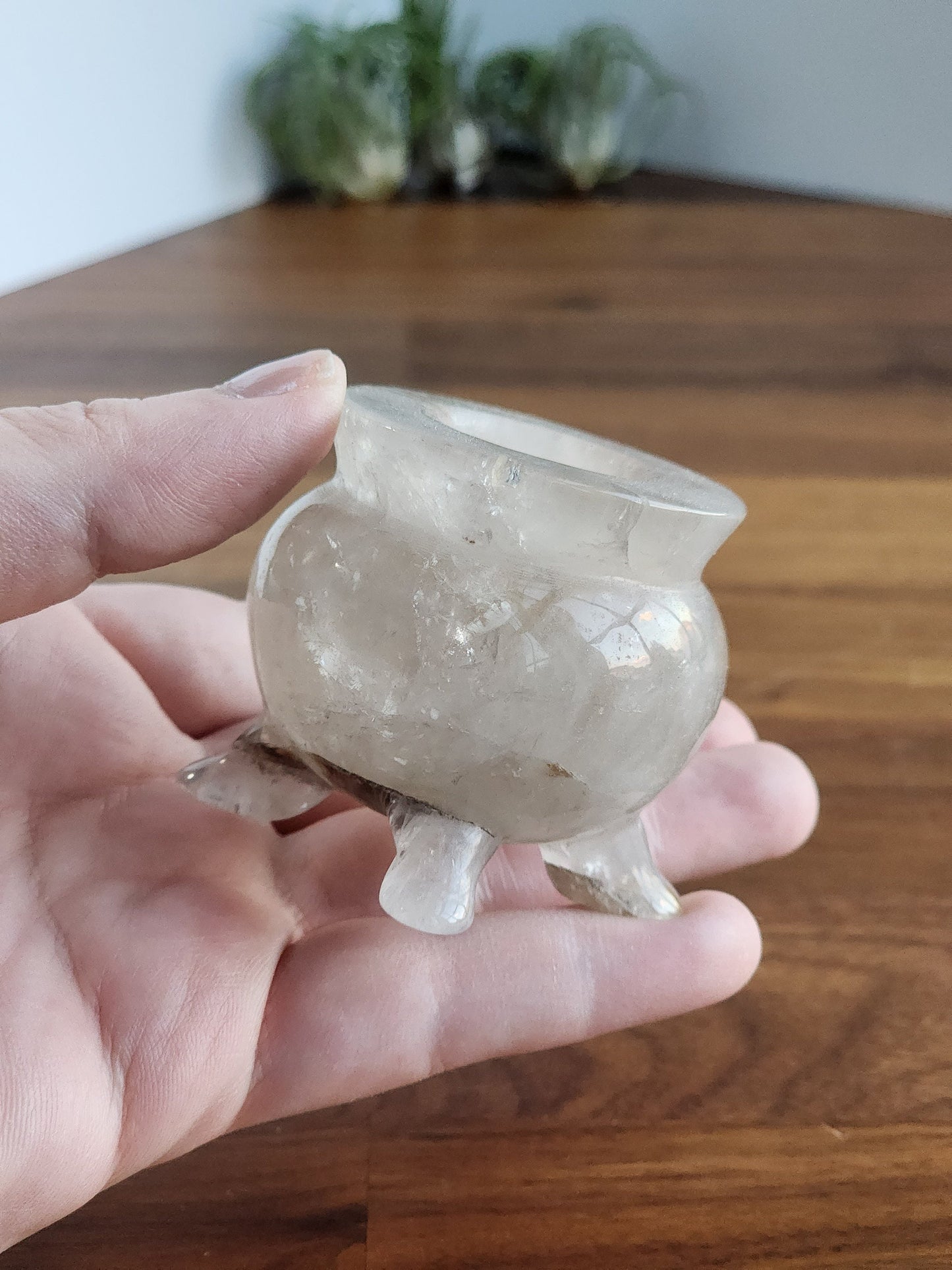 Crystal Cauldron | Clear Quartz | Spooky Season Crystals | Witchy Vibes Decor | Halloween Decorations | Witch's Altar Display