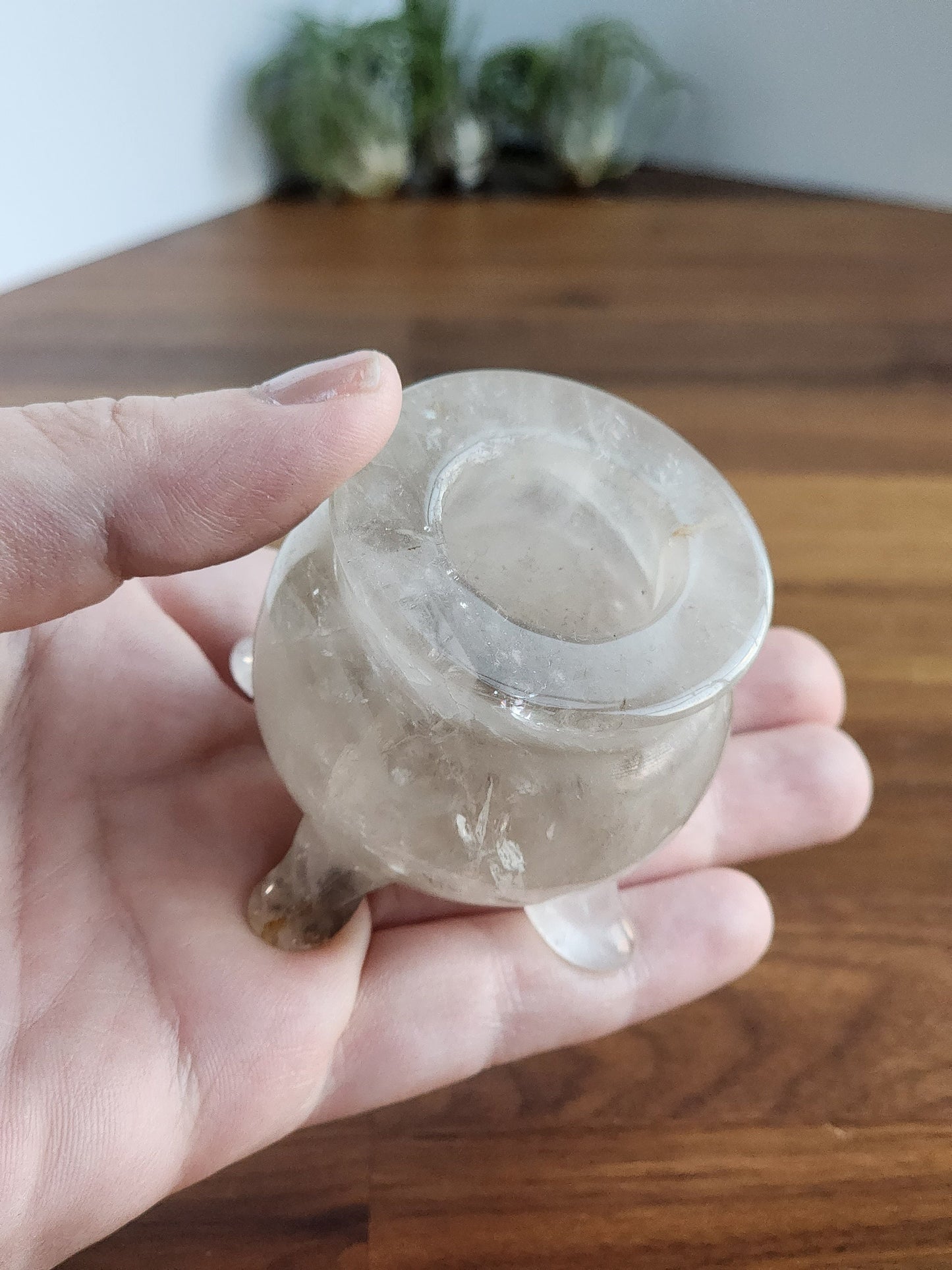 Crystal Cauldron | Clear Quartz | Spooky Season Crystals | Witchy Vibes Decor | Halloween Decorations | Witch's Altar Display