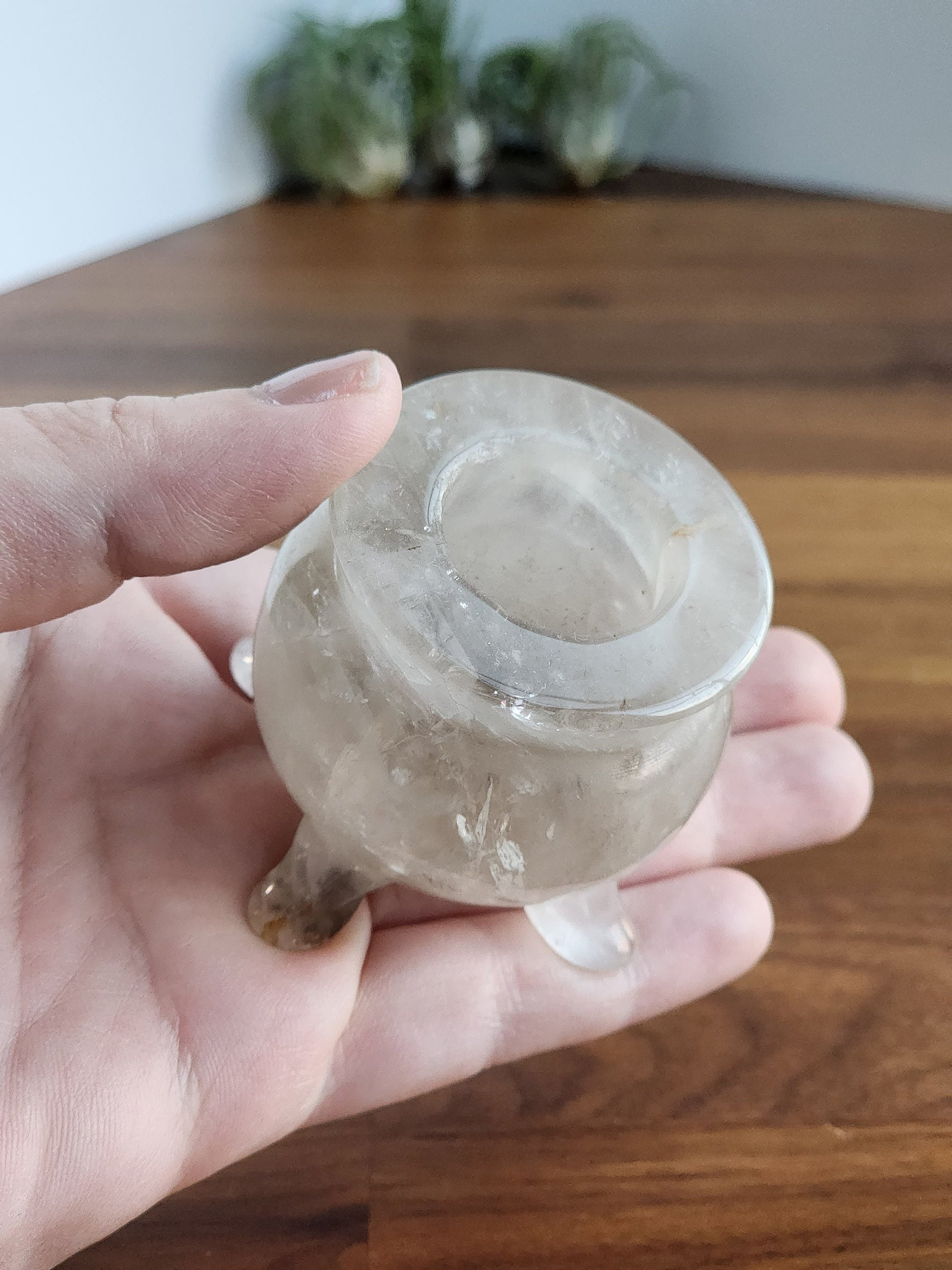 Crystal Cauldron | Clear Quartz | Spooky Season Crystals | Witchy Vibes Decor | Halloween Decorations | Witch's Altar Display
