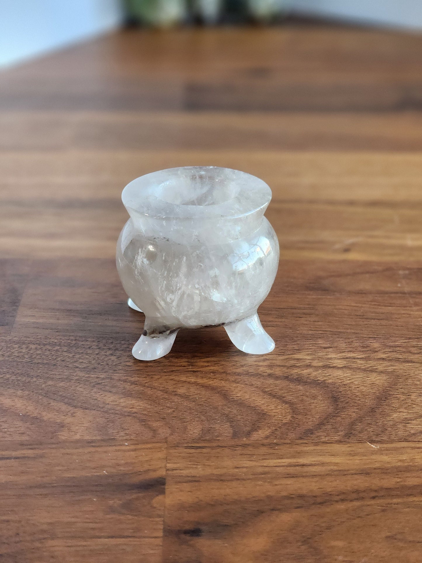 Crystal Cauldron | Clear Quartz | Spooky Season Crystals | Witchy Vibes Decor | Halloween Decorations | Witch's Altar Display