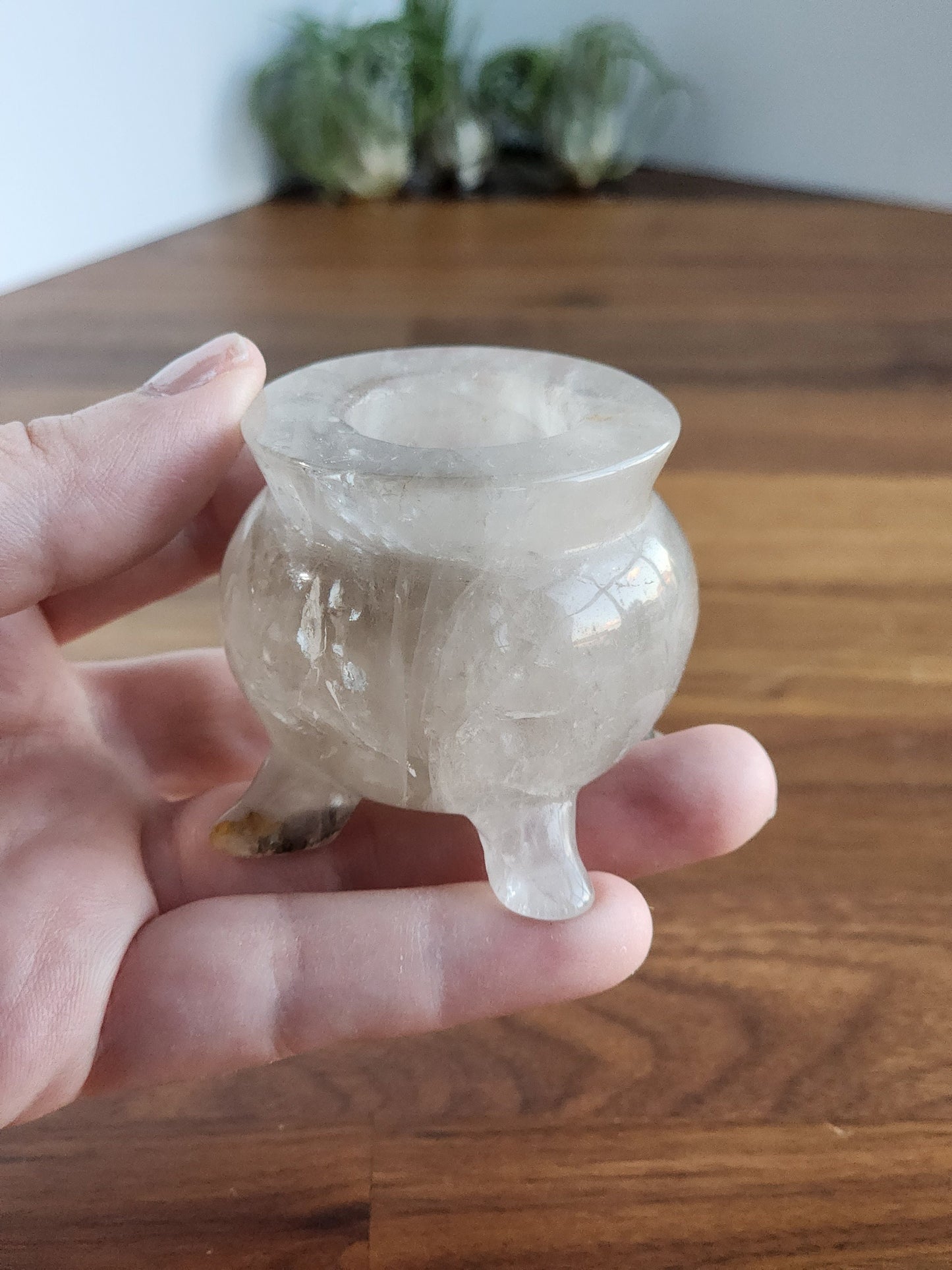 Crystal Cauldron | Clear Quartz | Spooky Season Crystals | Witchy Vibes Decor | Halloween Decorations | Witch's Altar Display