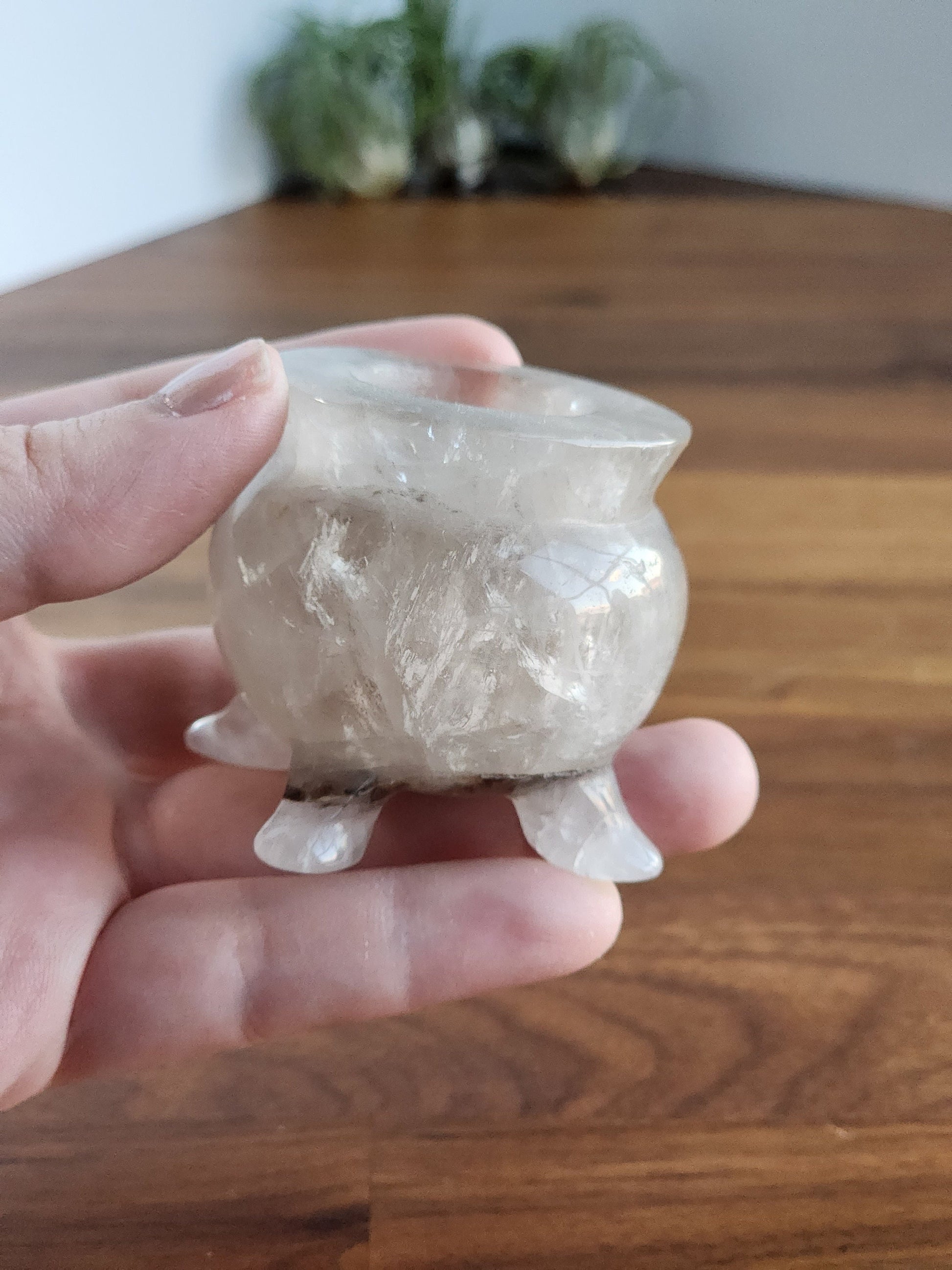 Crystal Cauldron | Clear Quartz | Spooky Season Crystals | Witchy Vibes Decor | Halloween Decorations | Witch's Altar Display