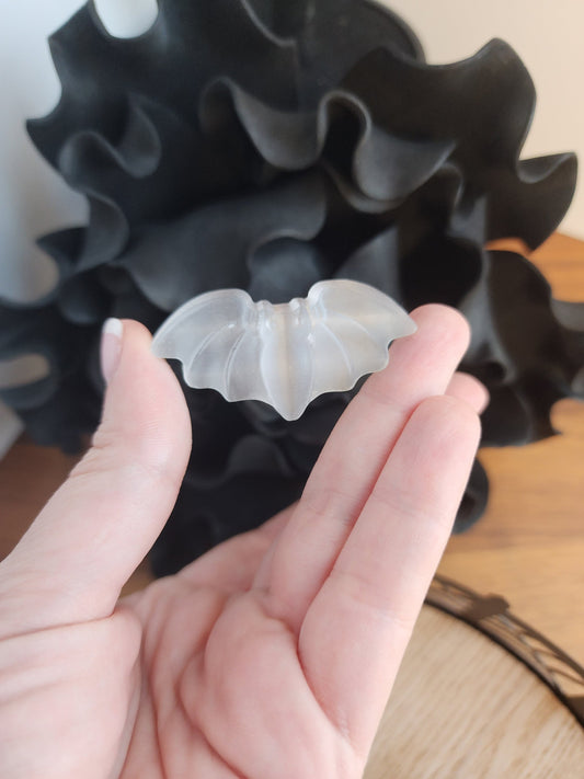 Selenite Mini Bat | White Bat | Delicate