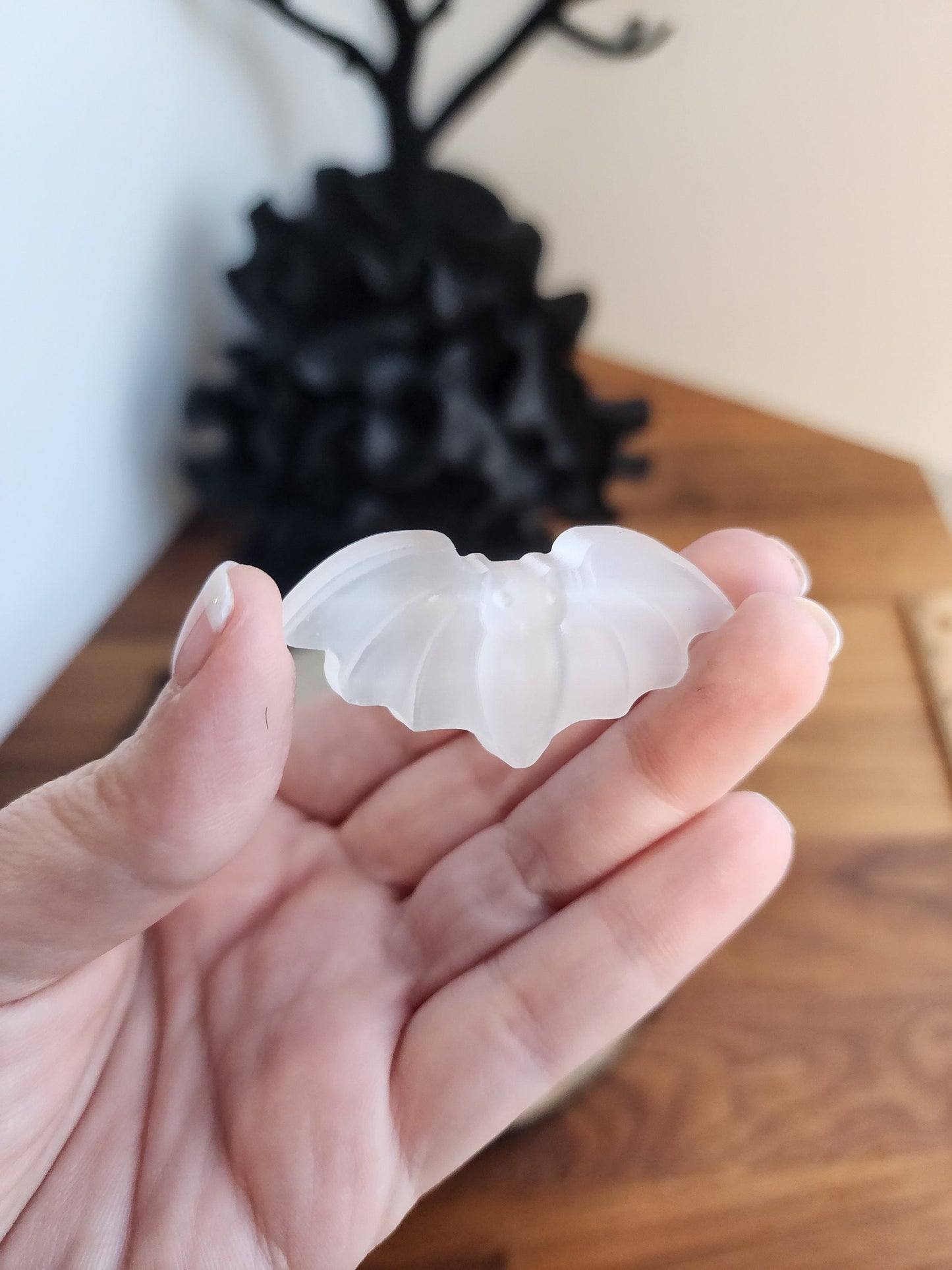Selenite Mini Bat | White Bat | Delicate