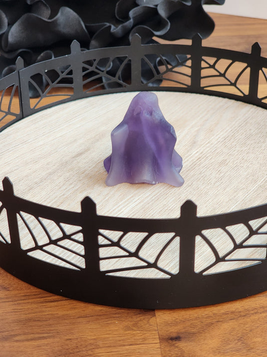 Ghost Crystal | Purple Fluorite | Halloween Decor | Spooky Season Crystals | 3D Carving | Witchy Vibes