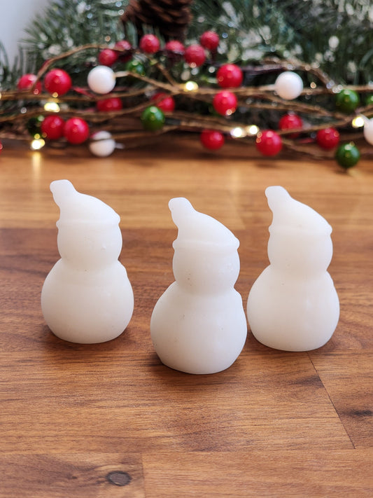 Mini Crystal Snowman with Puff Ball Hat! | White Jade | Small | Sparkly Christmas Crystals | Holiday Decor | Frosty | Intuitively Chosen